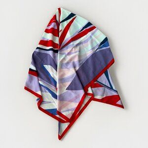 Galeries Lafayette Scarf Vibrant Botanical Abstract Print Size 51" x 51" French